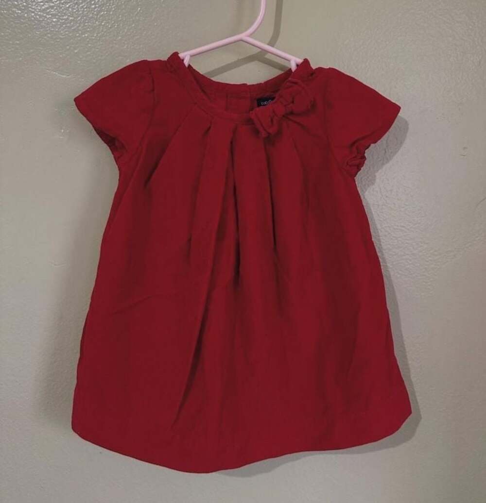 Baby Gap Red Corduroy Bow Dress 6-12M
